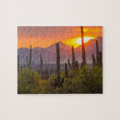 Desert cactus sunset, Arizona Puzzle (Horizontal)