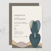 Desert Cactus Theme Wedding Einladung (Vorne/Hinten)