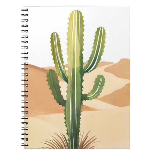 Desert Cactus | Watercolor Green Cacti Notizblock (Vorderseite)