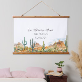 Desert Cactus Wedding Guest Book Wandteppich Mit Holzrahmen
