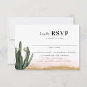 Desert Cactus Wedding RSVP Card Karte (Vorderseite)