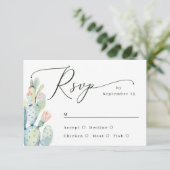 Desert Cactus Wedding | Southwestern Boho Meal RSVP Karte (Stehend Vorderseite)