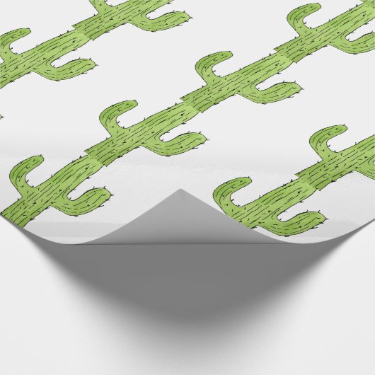 Desert Cactus Wüste Pflanze Kaktus Tree Design Geschenkpapier (Ecke)