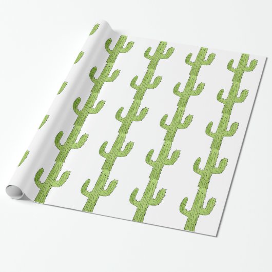 Desert Cactus Wüste Pflanze Kaktus Tree Design Geschenkpapier (Ungerollt)