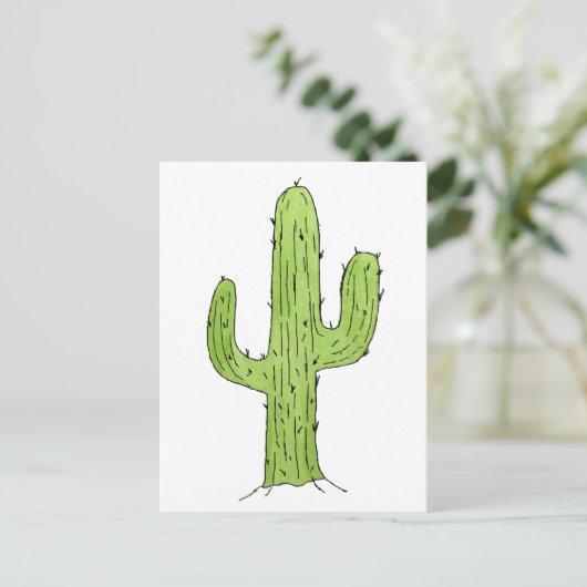 Desert Cactus Wüste Pflanze Kaktus Tree Design Postkarte (Stehend Vorderseite)