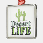 Desert Cactus Wüste Pflanze Kaktus Tree Design Silbernes Ornament (Links)