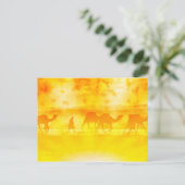 Desert Camel Caravan Sunburst Postcard Postkarte (Stehend Vorderseite)