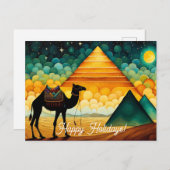 Desert Camel Egyptian Pyramids Postkarte (Vorne/Hinten)
