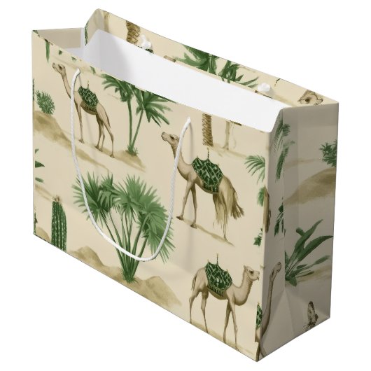 "Desert Camel Gift Bag" Große Geschenktüte (Vorderseite Schrägansicht)