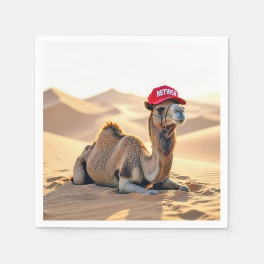 Desert Camel Wearing a Retired Cap Serviette (Vorderseite)