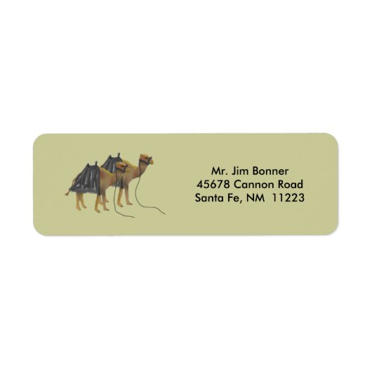 Desert Camels Rücksendeadressen-Aufkleber (Vorne)
