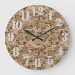 Desert Camouflage Große Wanduhr