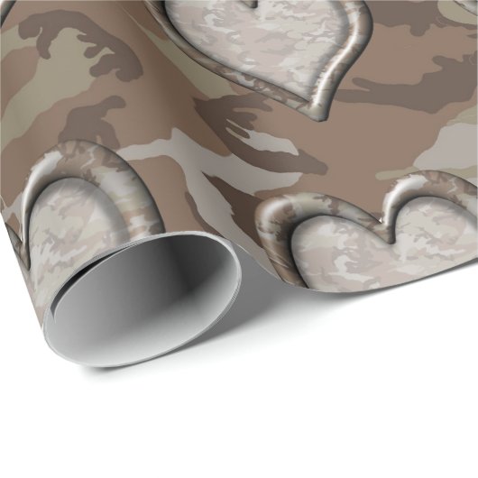 Desert Camouflage Heart Geschenkpapier (Rolleneckpunkt)