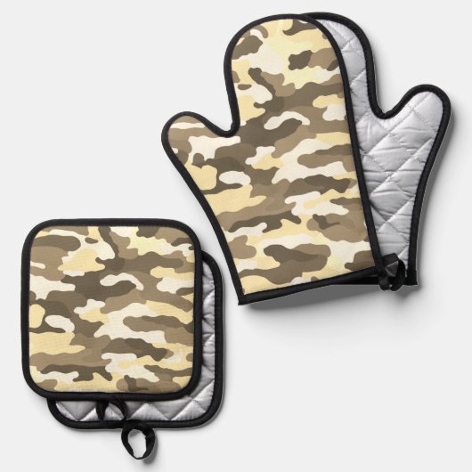 Desert Camouflage Ofenhandschuh & Topflappen-Set (Vorderseite/Rückseite)