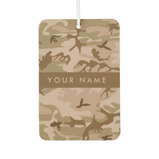 Desert Camouflage Pattern, Ihr Name, Personalisier Autolufterfrischer (Vorderseite)