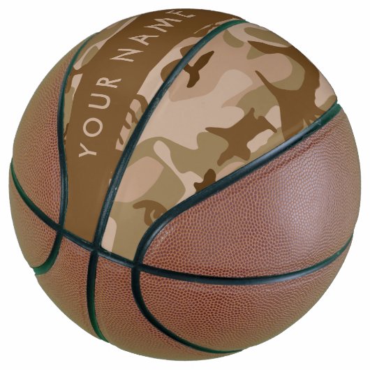Desert Camouflage Pattern, Ihr Name, Personalisier Basketball (angewinkelt)