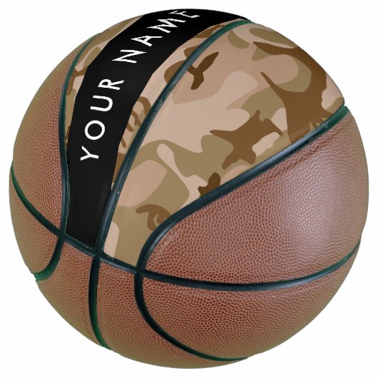 Desert Camouflage Pattern, Ihr Name, Personalisier Basketball (angewinkelt)