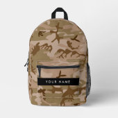 Desert Camouflage Pattern, Ihr Name, Personalisier Bedruckter Rucksack (Vorderseite)