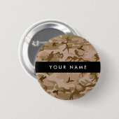 Desert Camouflage Pattern, Ihr Name, Personalisier Button (Vorne & Hinten)
