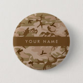 Desert Camouflage Pattern, Ihr Name, Personalisier Button (Vorderseite)