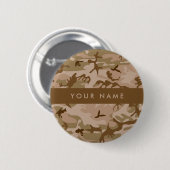 Desert Camouflage Pattern, Ihr Name, Personalisier Button (Vorne & Hinten)