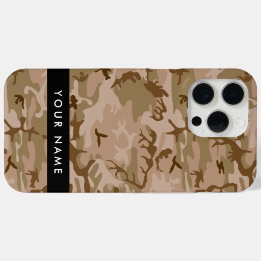 Desert Camouflage Pattern, Ihr Name, Personalisier Case-Mate iPhone Hülle (Rückseite (Horizontal))