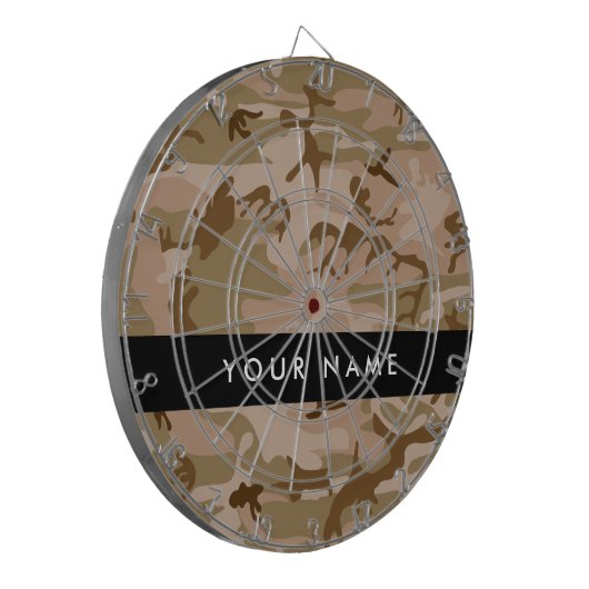 Desert Camouflage Pattern, Ihr Name, Personalisier Dartscheibe (Vorderseite Links)