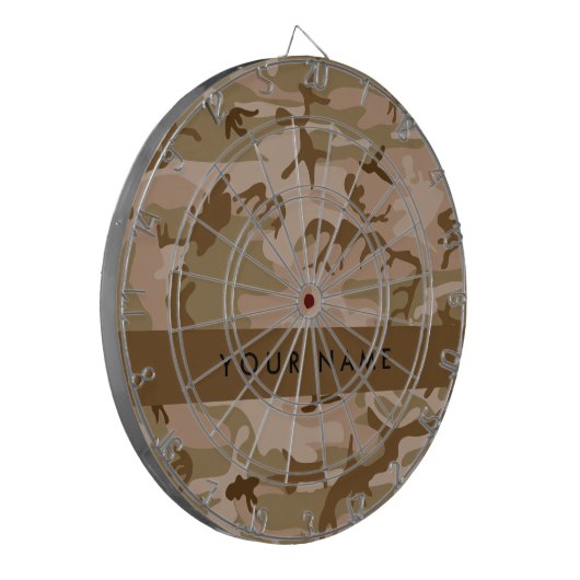 Desert Camouflage Pattern, Ihr Name, Personalisier Dartscheibe (Vorderseite Links)