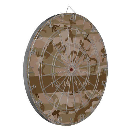 Desert Camouflage Pattern, Ihr Name, Personalisier Dartscheibe (Vorderseite Links)
