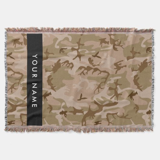 Desert Camouflage Pattern, Ihr Name, Personalisier Decke (Vorderseite)