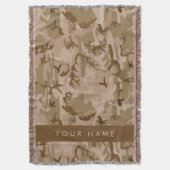 Desert Camouflage Pattern, Ihr Name, Personalisier Decke (Vorderseite Vertikal)