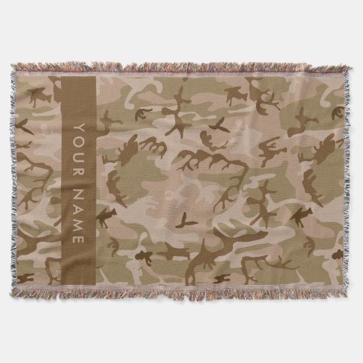 Desert Camouflage Pattern, Ihr Name, Personalisier Decke (Vorderseite)