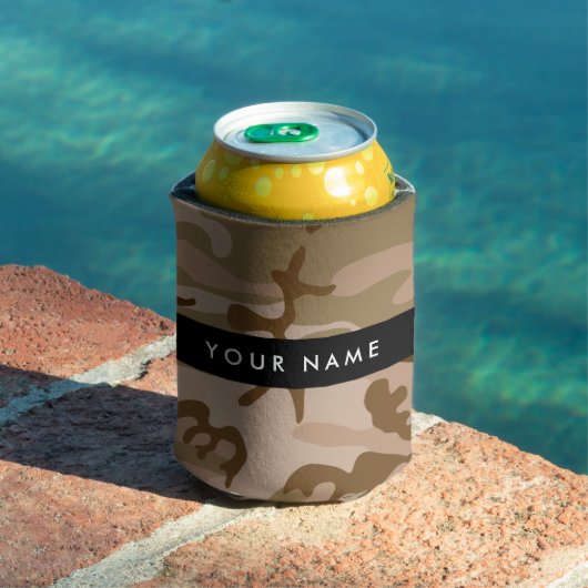 Desert Camouflage Pattern, Ihr Name, Personalisier Dosenkühler (In Situ Pool)