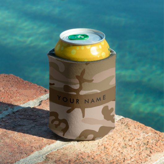 Desert Camouflage Pattern, Ihr Name, Personalisier Dosenkühler (In Situ Pool)