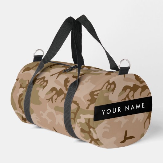 Desert Camouflage Pattern, Ihr Name, Personalisier Duffle Bag (Linke Seite)