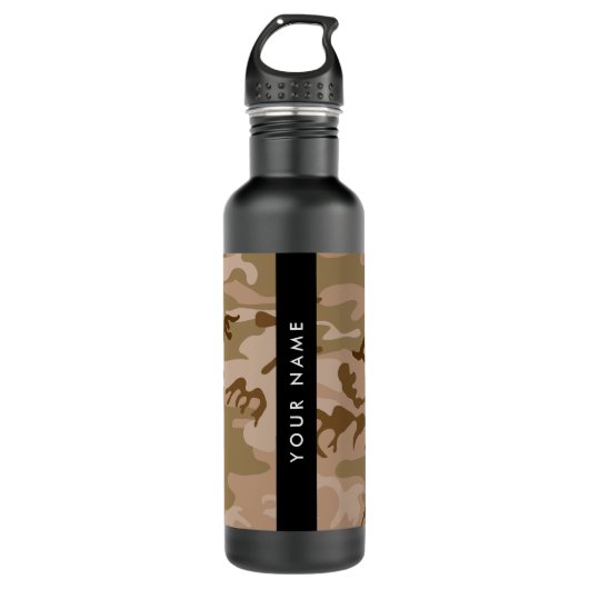 Desert Camouflage Pattern, Ihr Name, Personalisier Edelstahlflasche (Vorderseite)