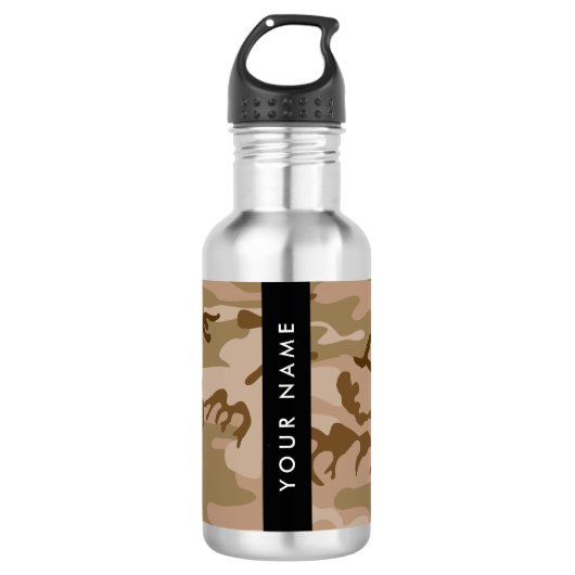 Desert Camouflage Pattern, Ihr Name, Personalisier Edelstahlflasche (Vorderseite)