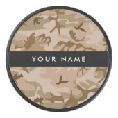 Desert Camouflage Pattern, Ihr Name, Personalisier Eishockey Puck (Vorderseite)