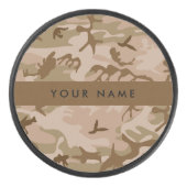 Desert Camouflage Pattern, Ihr Name, Personalisier Eishockey Puck (Vorderseite)