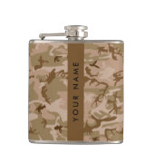 Desert Camouflage Pattern, Ihr Name, Personalisier Flachmann (Vorderseite)