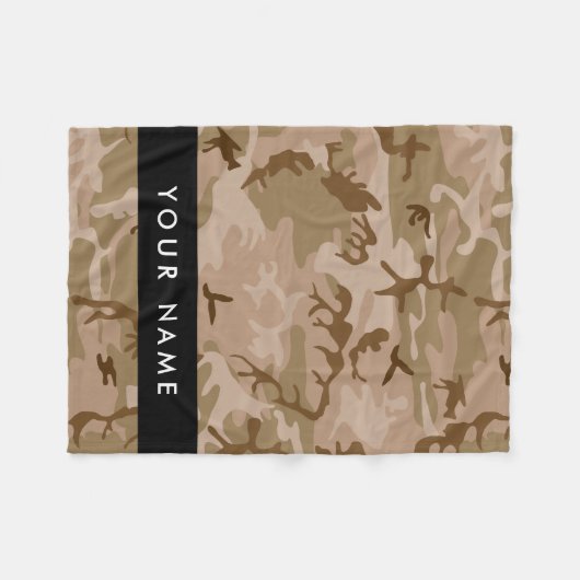 Desert Camouflage Pattern, Ihr Name, Personalisier Fleecedecke (Vorderseite (Horizontal))