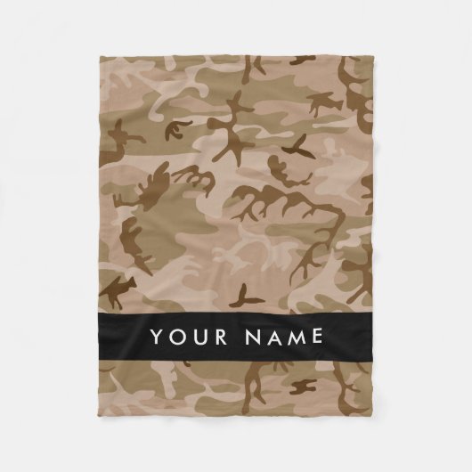 Desert Camouflage Pattern, Ihr Name, Personalisier Fleecedecke (Vorderseite)