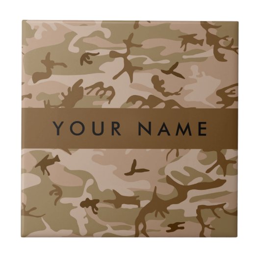 Desert Camouflage Pattern, Ihr Name, Personalisier Fliese (Vorderseite)