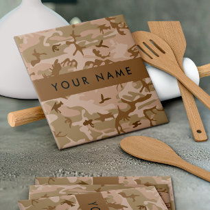 Desert Camouflage Pattern, Ihr Name, Personalisier Fliese