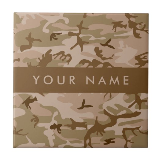 Desert Camouflage Pattern, Ihr Name, Personalisier Fliese (Vorderseite)