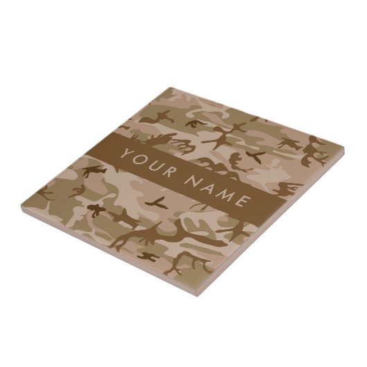 Desert Camouflage Pattern, Ihr Name, Personalisier Fliese (Seite)
