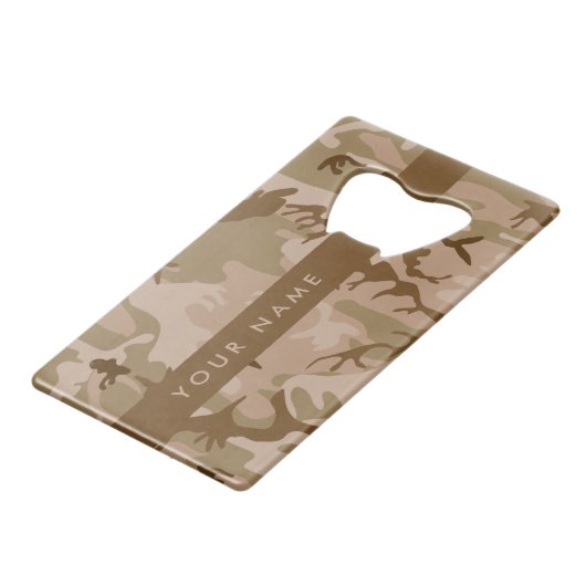 Desert Camouflage Pattern, Ihr Name, Personalisier Geldbeutel Flaschenöffner (Vorderseite Schrägansicht)