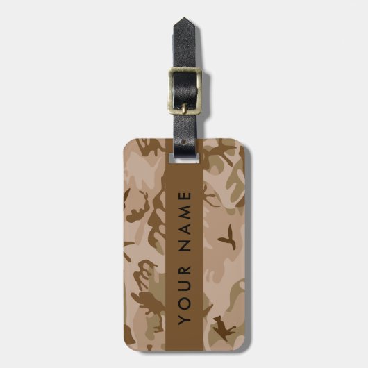 Desert Camouflage Pattern, Ihr Name, Personalisier Gepäckanhänger (Vorderseite vertikal)