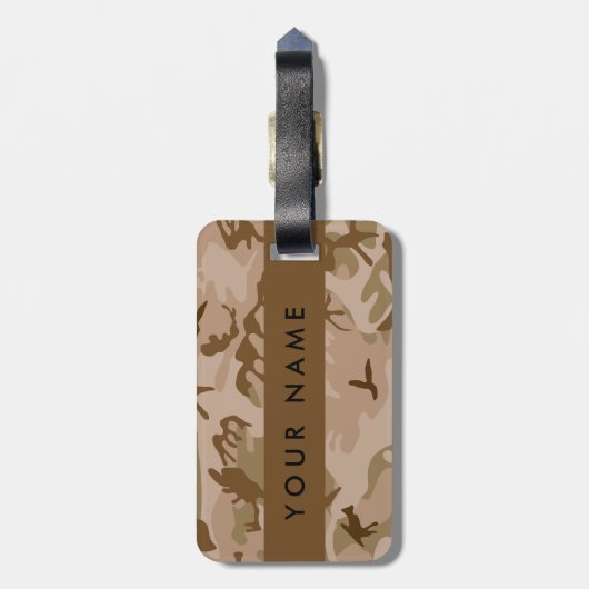 Desert Camouflage Pattern, Ihr Name, Personalisier Gepäckanhänger (Rückseite vertikal)