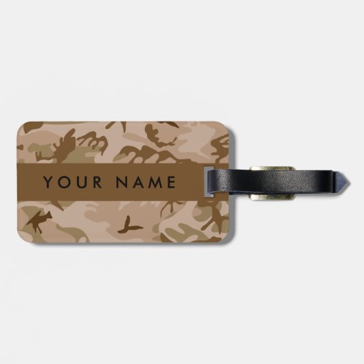 Desert Camouflage Pattern, Ihr Name, Personalisier Gepäckanhänger (Rückseite horizontal)